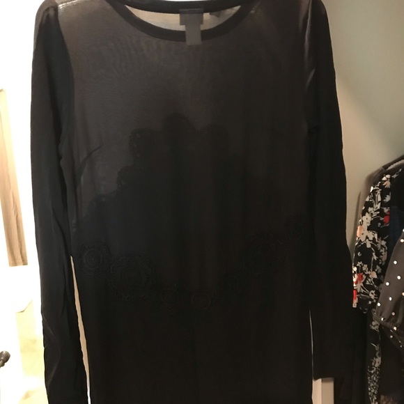 H&M Long Semi-Sheer Embroidered Dress - Picture 8 of 12